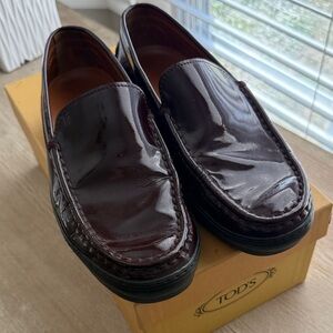 Tod's Men's Dark Burgundy Slip-On Loafers